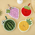 Cute Fruit Absorbent Kitchen Fleece Hanging Towel – Soft Quick-Dry Hand & Dish Towel with Hanging Loop