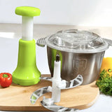2.0L Premium Meat & Vegetable Push Chopper – 4 Stainless Steel Blades with Stainless Steel Bowl